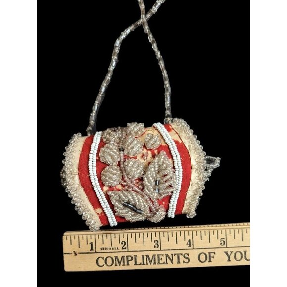 Vintage Iroquois Native American Beaded Souvenir Pouch pin cushion Purse asis - Picture 8 of 9